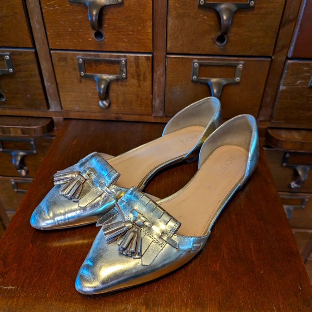 J Crew gold flats size 8.5